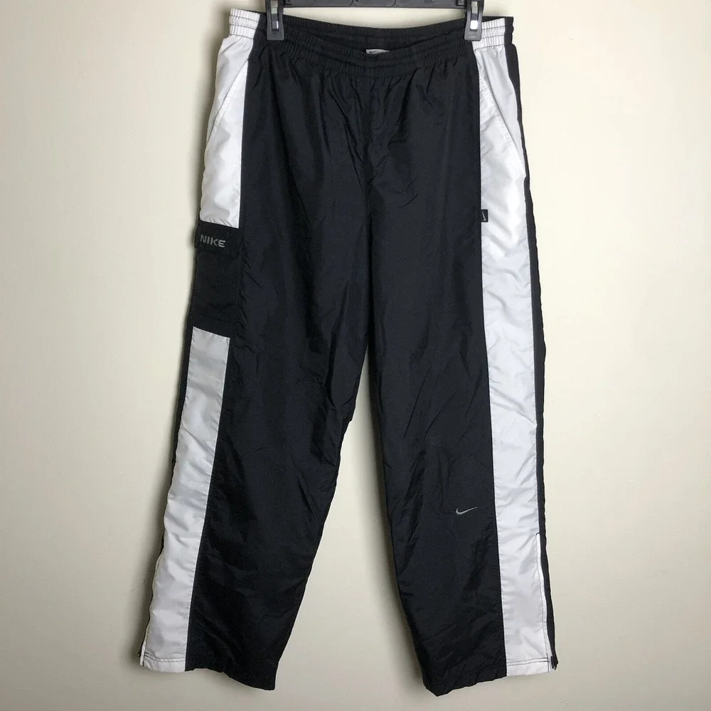 Vintage Nike Full Zip Lined Windbreaker Track Jacket & Pants Black Men's Sz L
